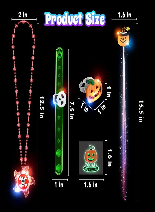 ShyLizard 100Pcs Halloween Party Favors for Kids-Halloween Glow in the Dark Party Supplies,Halloween Light Up Necklace Flash Rings,Non-Candy Trick or Treat Goodie Bag Fillers,Classroom Favors Gifts - Image 3
